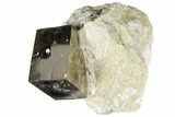 Shiny, Natural Pyrite Cube In Rock - Navajun, Spain #118275-1